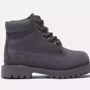 Timberland Kid's TD Premium 6-Inch Waterproof Boots Shoes - black Nubuck Sz. 10